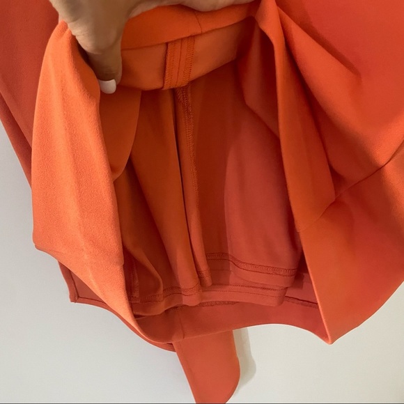 NWT Belle Badgley Mischka Dress Devin Stretch Crepe Short Sleeve Orange -size 2 - Picture 5 of 6